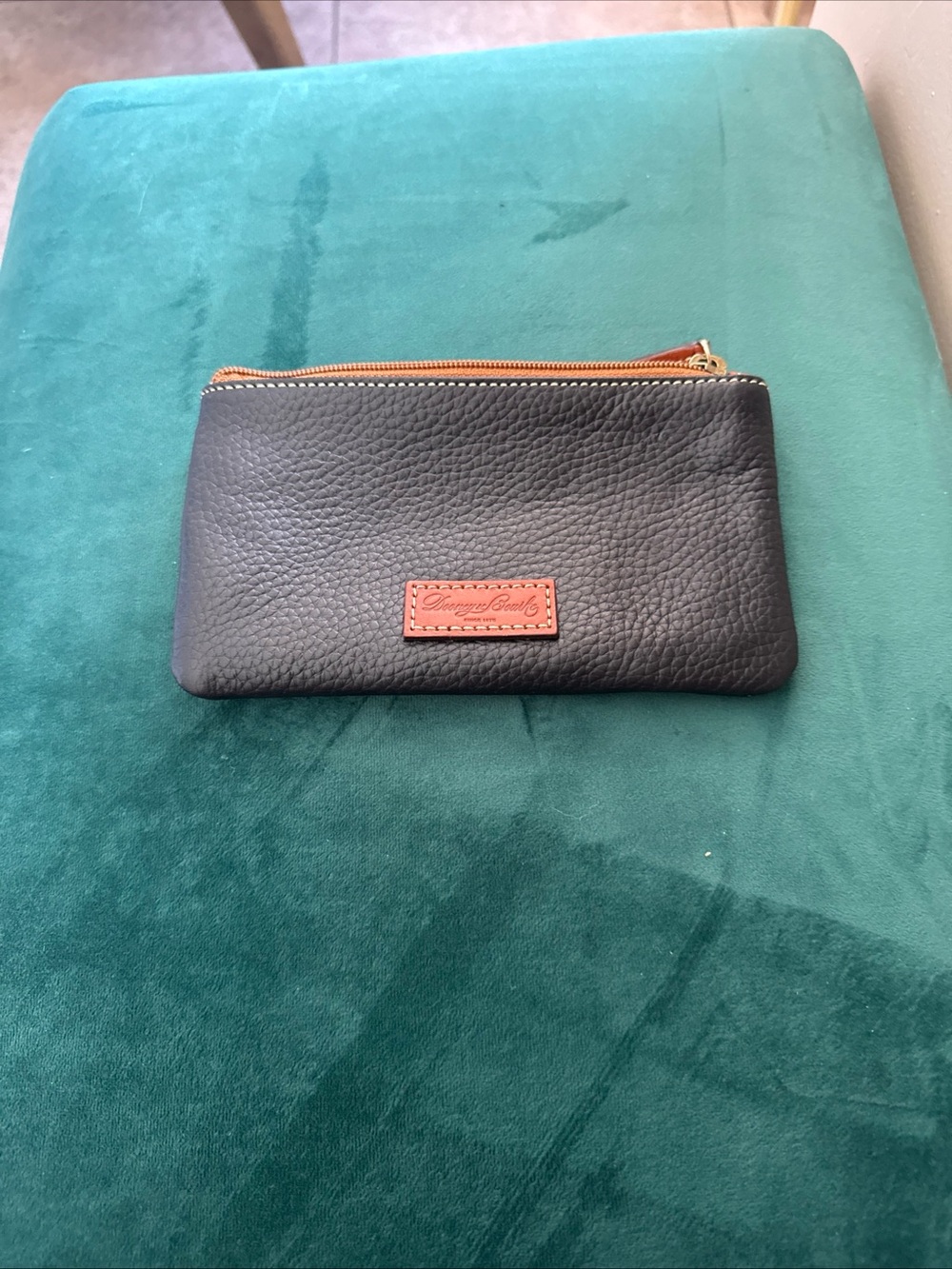 Dooney and Bourke Black Leather Pouch ID window